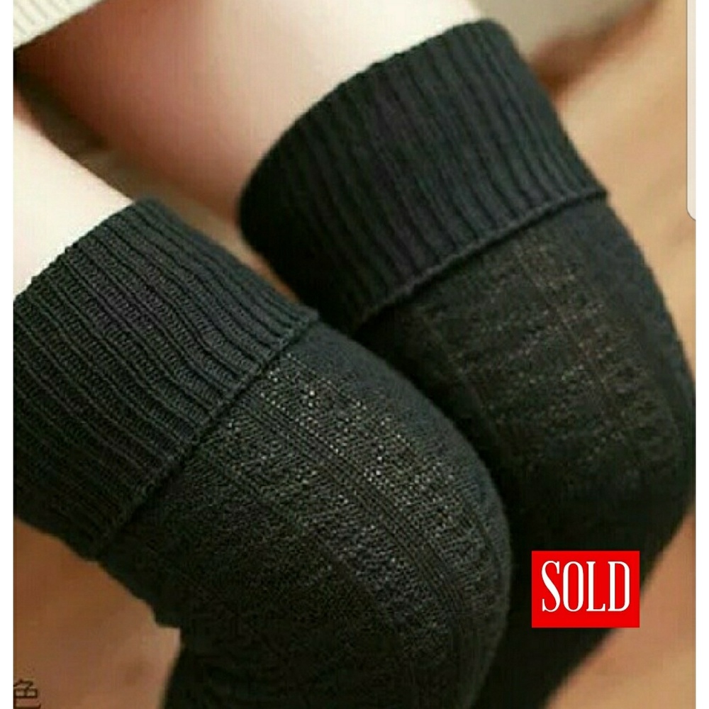 SALE! Over the Knee Boot Socks Knit Black NEW! - Picture 3 of 3